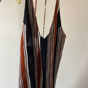 Strip spaghetti strap dress